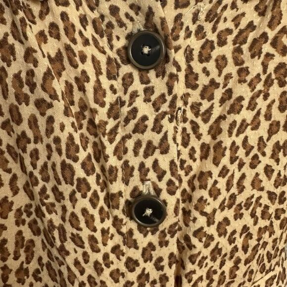 Anthropologie Bolano cheetah print midi dress with a button-down front and tie w - Picture 4 of 12